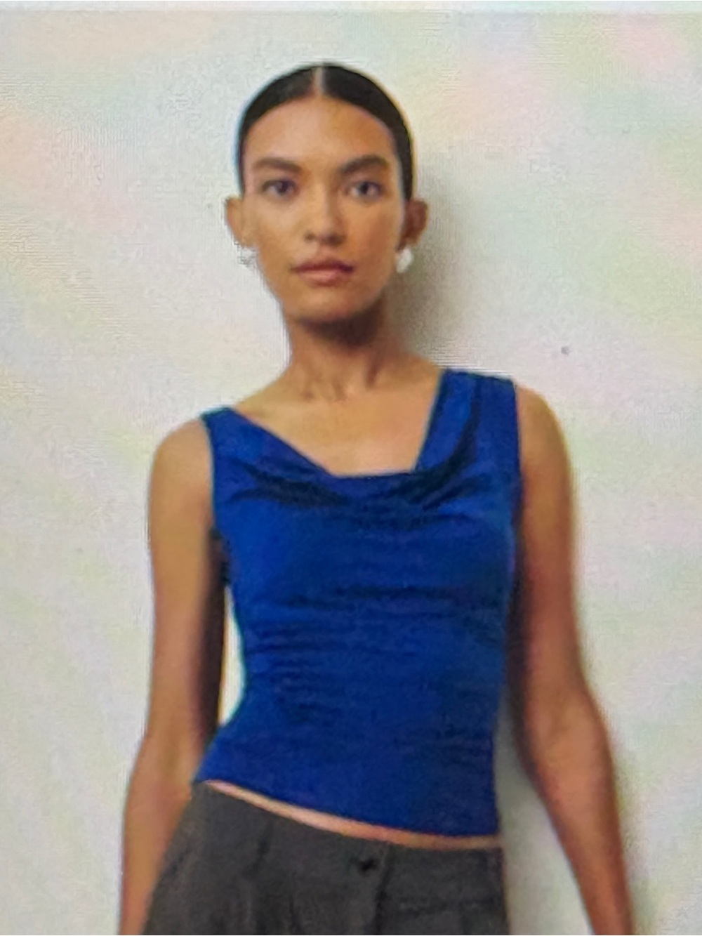 Reformation Cowl Neck Sleeveless Tank in Vibrant Royal Blue, size small